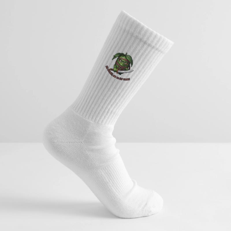 Ninja pastèque avec l’épée Chaussettes de tennis bio enfant