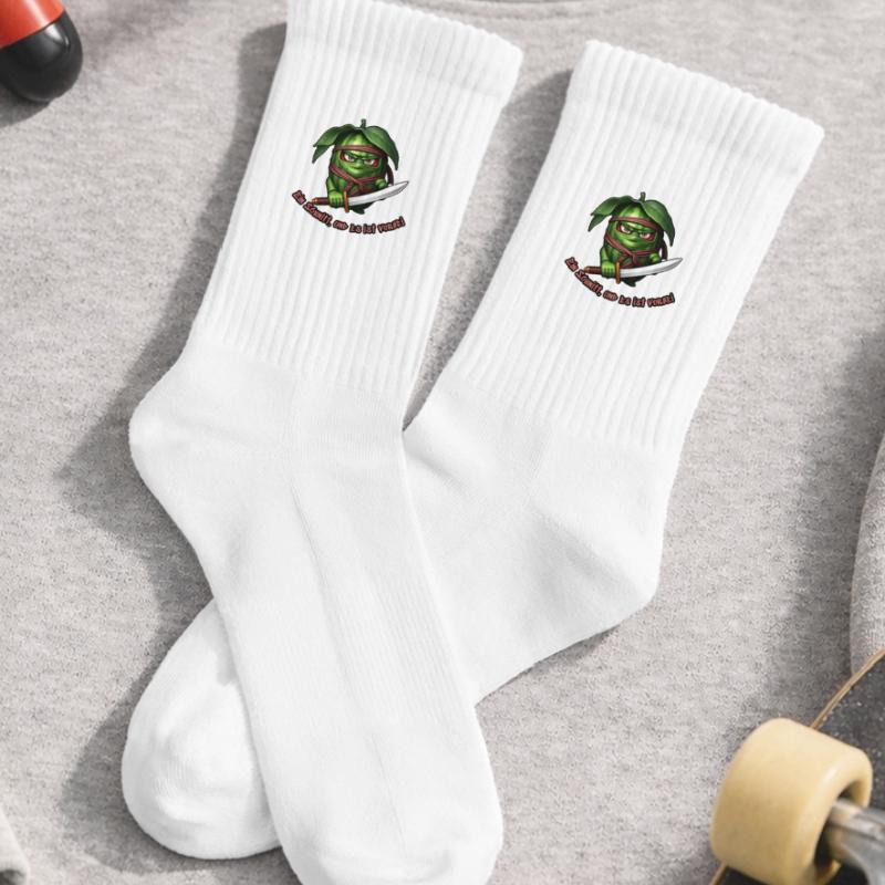 Ninja pastèque avec l’épée Chaussettes de tennis bio enfant