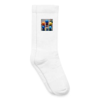 Colorful retreat on the beach - Kids Tennis Socks - white - Right