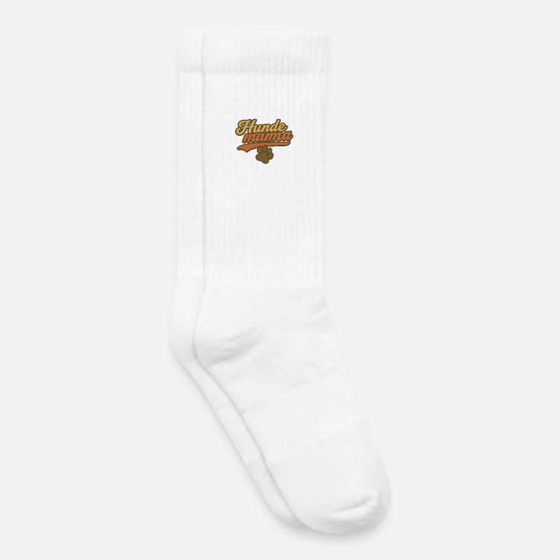 Hundemama Vintage Pfoten - Kinder Tennissocken - Weiß