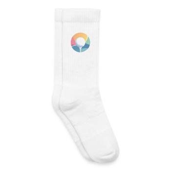 Balle de golf dans un motif discret de golf coloré coloré - Chaussettes de tennis bio enfant - blanc - Droite