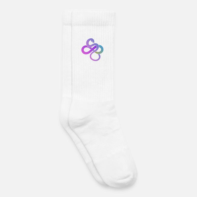 Bunte Unendlichkeitsschleife - Kinder Tennissocken - Weiß