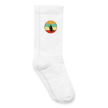 Papa Pêcheur Rétro Vintage Pêcheur Papa - Chaussettes de tennis bio enfant - blanc - Droite
