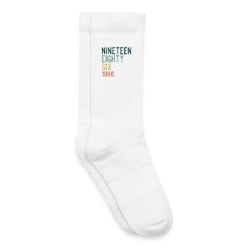 Mille neuf quatre-vingt-six rétro - Chaussettes de tennis bio enfant - blanc - Droite