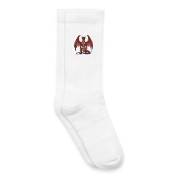 Karmesinroter Drache und Waldfee - Kinder Tennissocken - Weiß - Rechts