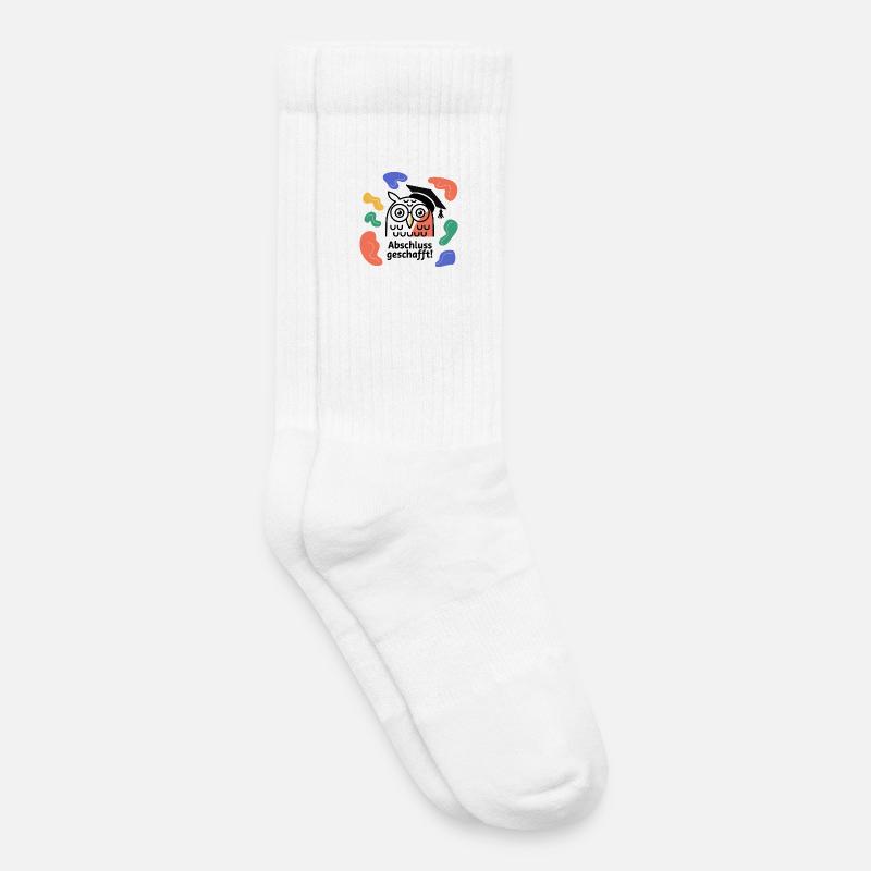 Abschluss-Eule Abstract Organic - Kinder Tennissocken - Weiß