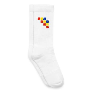 Farben Ornament Muster - Grundfarben - Kinder Tennissocken - Weiß - Rechts
