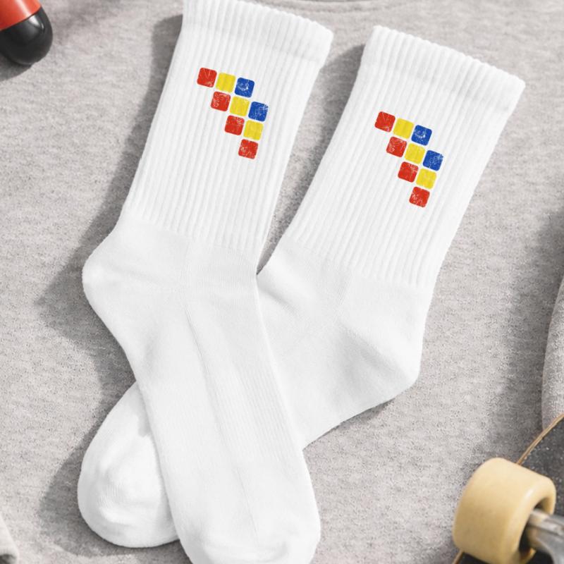 Colors Ornament Pattern - Basic Colors Kids Tennis Socks
