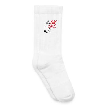 OK Lunettes de soleil Lama cool assises Drôle coquin - Chaussettes de tennis bio enfant - blanc - Droite