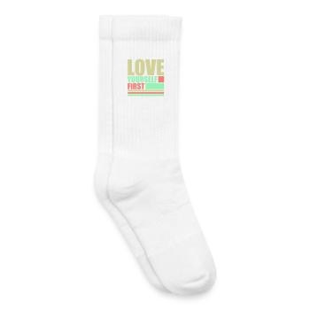 Love Yourself First Selbstliebe Selbstfürsorge - Kinder Tennissocken - Weiß - Rechts