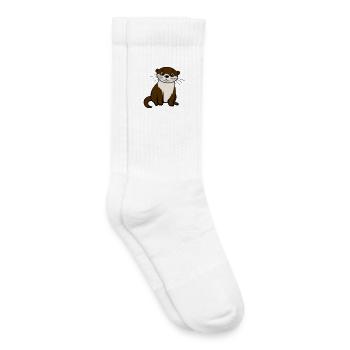 Otter Niedlich Kawaii Süß Tierliebhaber Geschenk - Kinder Tennissocken - Weiß - Rechts