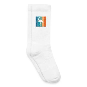 Flamingo Neon Tropical Stripes - Kids Tennis Socks - white - Right