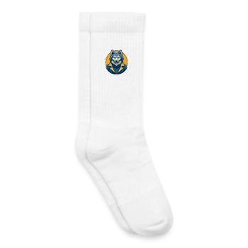 Arctic Wolf Kawaii Mascot Cartoon Clipart Logo - Kids Tennis Socks - white - Right