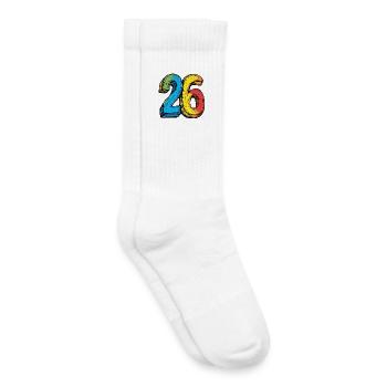 26 Nombre Coloré - Chaussettes de tennis bio enfant - blanc - Droite