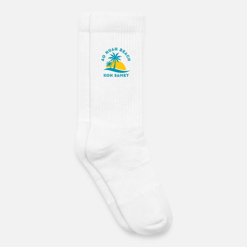 Koh Samet Palm Beach Sunset - Kids Tennis Socks - white