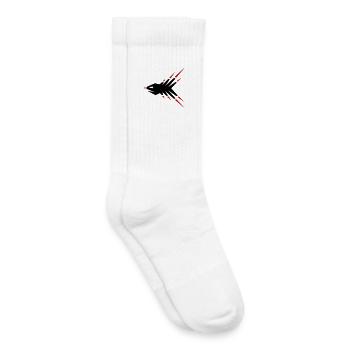 Poisson Éclat - Poisson Fantastique - Chaussettes de tennis bio enfant - blanc - Droite