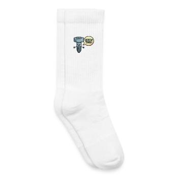 Screw This Funny Screw Pun Design - Kids Tennis Socks - white - Right