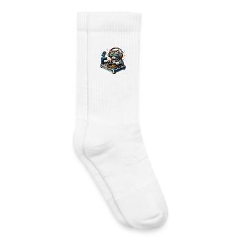 DJ chat avec casque et platine - Chaussettes de tennis bio enfant - blanc - Droite