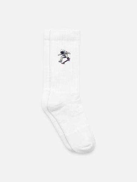 Schlittschuhlaufen im Weltraum - Kinder Tennissocken - Weiß