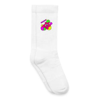 BLOOP! Lustiger Neon Pop-Art Klecks-Charakter - Kinder Tennissocken - Weiß - Rechts
