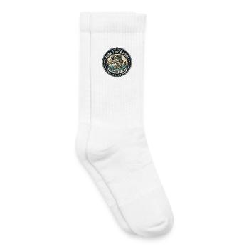 Line & Hook Legends Patch, Funny Fishing - Kids Tennis Socks - white - Right