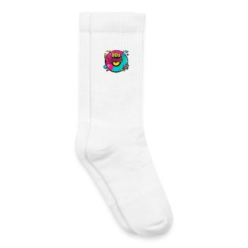 Renaissance du néon vinyle des années 80 - Chaussettes de tennis bio enfant - blanc - Droite