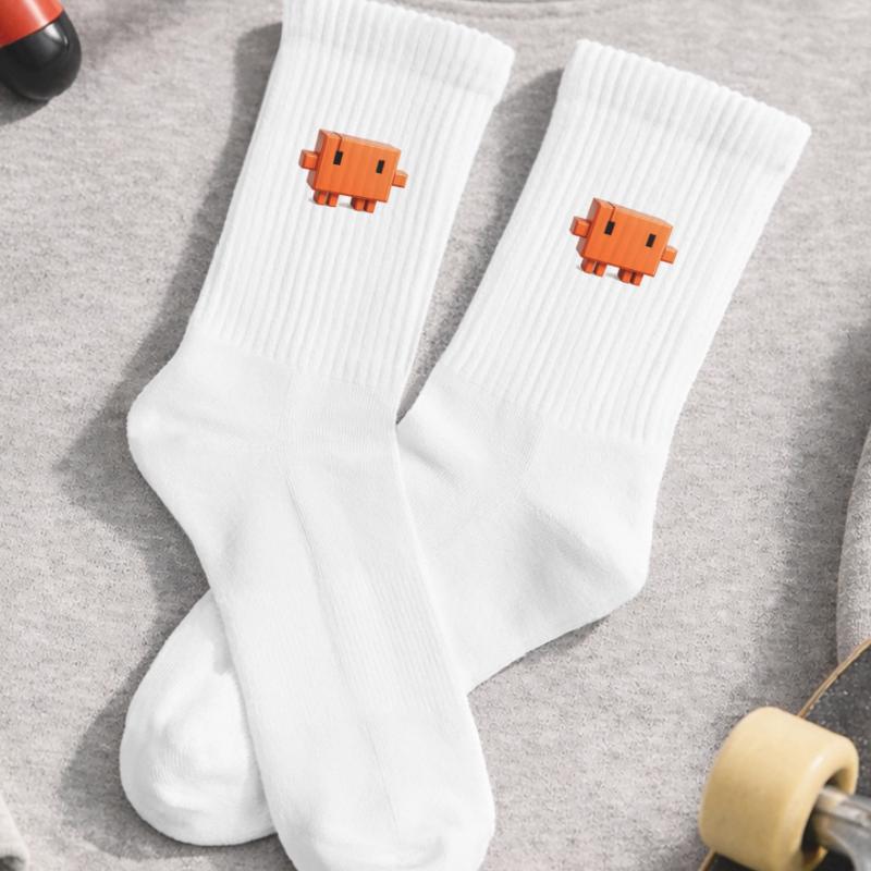 Claude Code Pixel 3D Maskottchen süßer Dev-Aufkleber Kinder Tennissocken