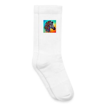 zèbre - Chaussettes de tennis bio enfant - blanc - Droite
