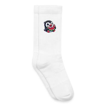 Pingouin avec pastèque fruit d’été - Chaussettes de tennis bio enfant - blanc - Droite