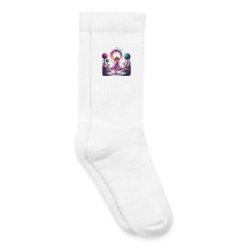 Color dance of the princess in the enchanted forest dancer - Kids Tennis Socks - white - Right
