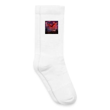 Crimson Phoenix über tropischen Inseln - Kinder Tennissocken - Weiß - Rechts