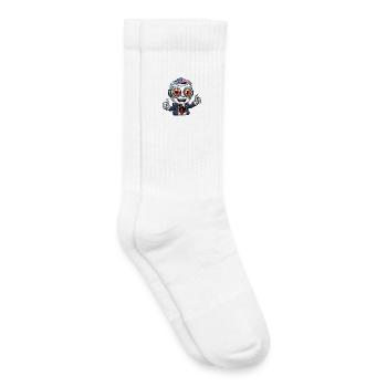 Robot-Maskottchen mit Flaggenhut - Kinder Tennissocken - Weiß - Rechts