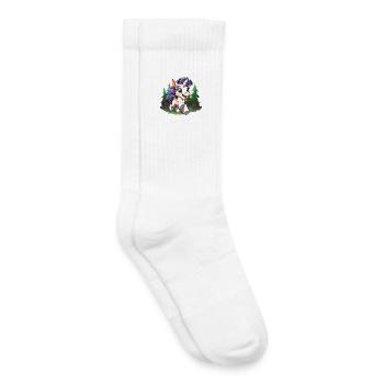 Colourful forest unicorn in happiness - Kids Tennis Socks - white - Right