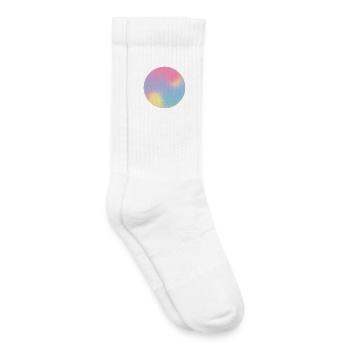 Aura Check Pastel Gradient Sphere - Kids Tennis Socks - white - Right