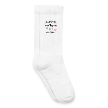 à jamais - Chaussettes de tennis bio enfant - blanc - Droite