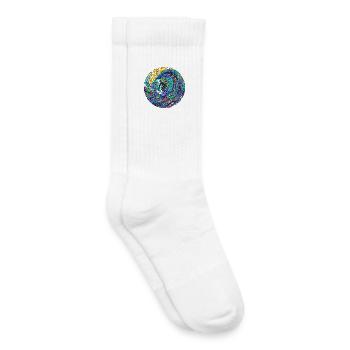 Psychedelische Surfwelle - Kinder Tennissocken - Weiß - Rechts
