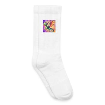 Drache - Kinder Tennissocken - Weiß - Rechts