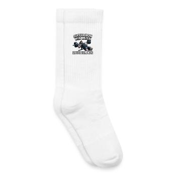 "SUFFER NOW WIN LATER"-Design Fitnessprint - Kinder Tennissocken - Weiß - Rechts