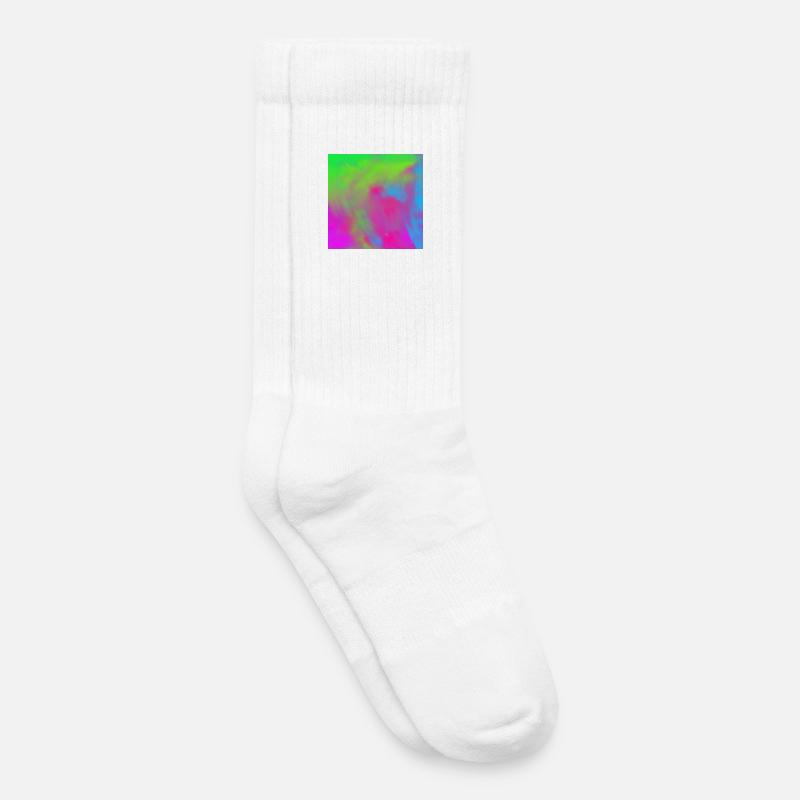 Lebendiger Neon-Tie-dye-Farbverlauf Burst - Kinder Tennissocken - Weiß
