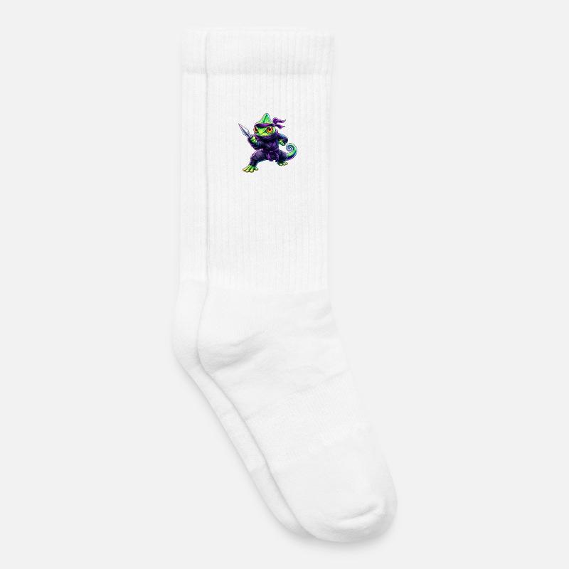 Neon-Chamäleon Ninja Cyberpunk-Tier - Kinder Tennissocken - Weiß