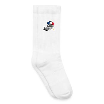 La French Triplette - France pétanque - Chaussettes de tennis bio enfant - blanc - Droite