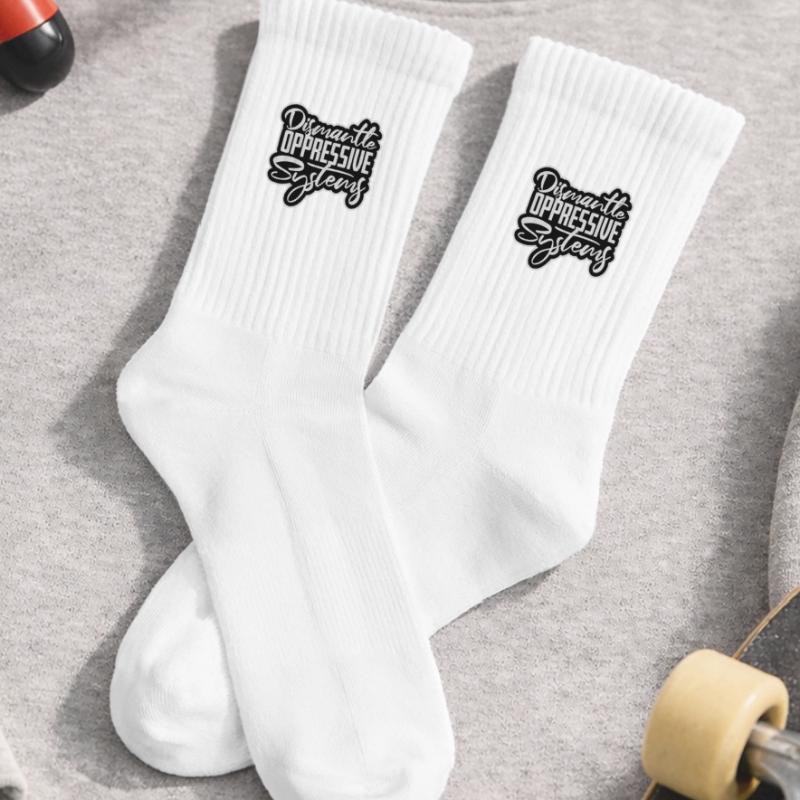Dismantle Oppressive Systems Activism Statement Kids Tennis Socks