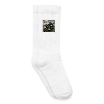 Japanese Bosozoku Monkey Biker - Kids Tennis Socks - white - Right