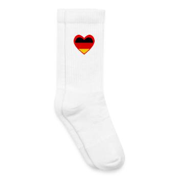 Rotes Deutschland Herzflagge – Liebe und Stolz - Chaussettes de tennis bio enfant - blanc - Droite