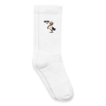Moin Seagull Comic Mussel Worm - Kids Tennis Socks - white - Right