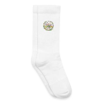 Frühlingsblumenkranz aus Tulpen - Kinder Tennissocken - Weiß - Rechts