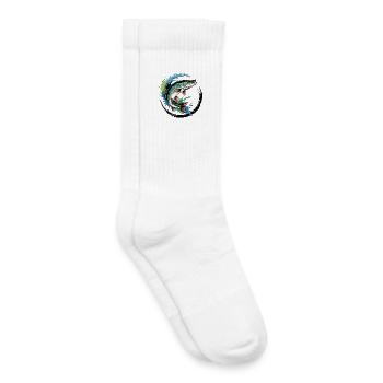 Pêche au brochet - Chaussettes de tennis bio enfant - blanc - Droite