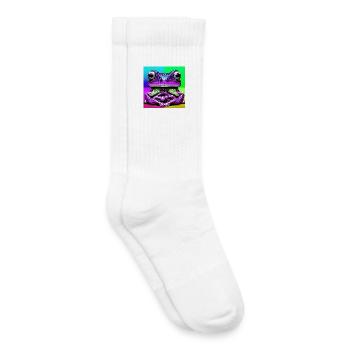 grenouille - Chaussettes de tennis bio enfant - blanc - Droite