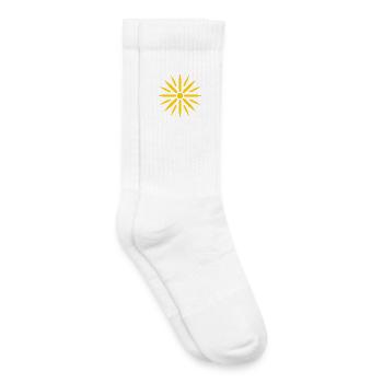 Strahlende Goldene Sonne - Kinder Tennissocken - Weiß - Rechts