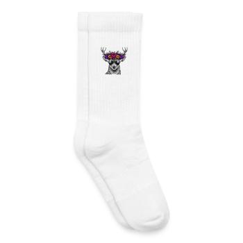 Deer with flower crown and sunglasses - Kids Tennis Socks - white - Right
